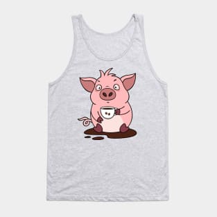 Wired Pig with Coffee Tank Top